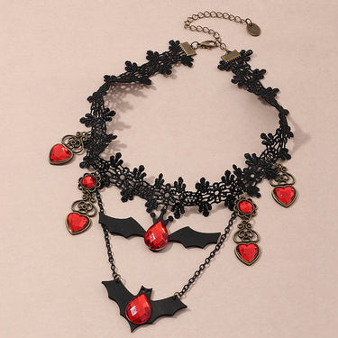 Holiday Ornaments Creative Personality Lace Necklace Bat Halloween Necklace