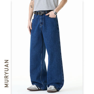 Leg Denim Pants for Men Original Dark Blue Denim Jeans