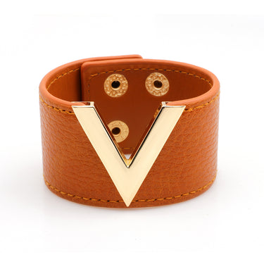 Genuine Leather Bracelet Wide Wrap Charm Bracelet Female Party Jewelry
