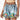 Beautiful Colorful Diamond Beads High Waist Loose Wide Leg Denim Shorts Drawstring Elastic Pant Spring Summer