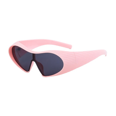 Oversized Cat Eye Punk One-Piece Futuristic Sunglasses Women Sun Glasses For Ladies Retro