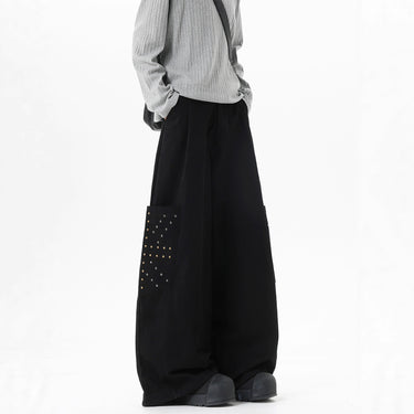 Rivet Design Cargo Pants for Men and Women, High Street Hip Hop Sport Long Pants, Trendy Brand Design Sense, Unique Style Pants