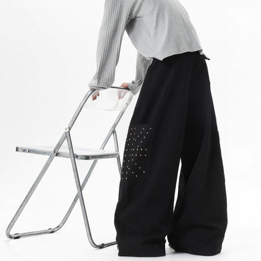 Rivet Design Cargo Pants for Men and Women, High Street Hip Hop Sport Long Pants, Trendy Brand Design Sense, Unique Style Pants