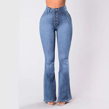 Elastic slim fit micro flared slim jeans for women
