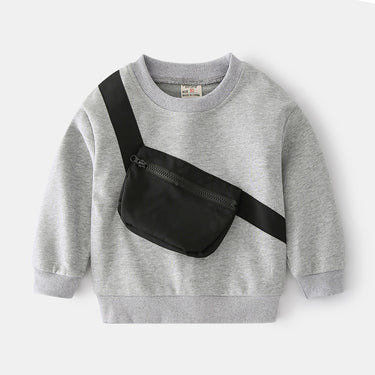 Non-Hooded Sweatshirt for Kids, Comfortable and Breathable Long Sleeve Sweatshirt for Boys