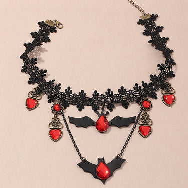 Holiday Ornaments Creative Personality Lace Necklace Bat Halloween Necklace