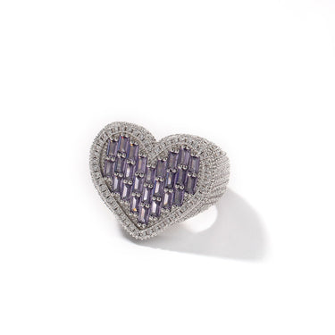 European and American style jewelry, street trendy people, high-end feeling rings, personalized hip-hop new T-shaped love zircon