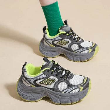 Letter Lace-Up Round Toe Athletic Shoes