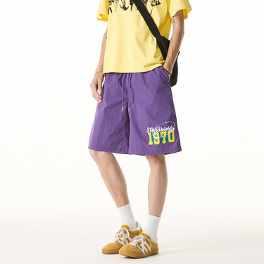 Quick-Dry Sports Shorts for Men Loose  Mid-Length Pants
