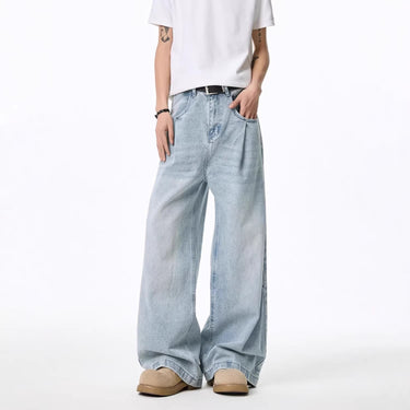 High Street Trendy Wide-Leg Denim Pants Men
