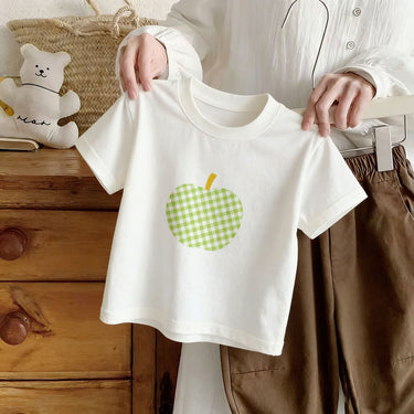 Cotton Children's Short Sleeve T-Shirt with Cartoon Print Kids Casual Summer Clothin
