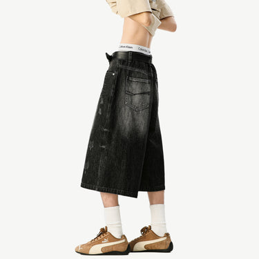 Shorts for Men High Waist Loose Wide Leg Pants Summer