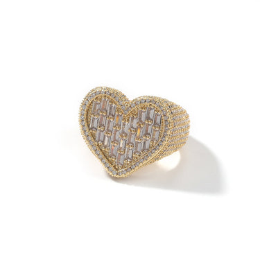 European and American style jewelry, street trendy people, high-end feeling rings, personalized hip-hop new T-shaped love zircon