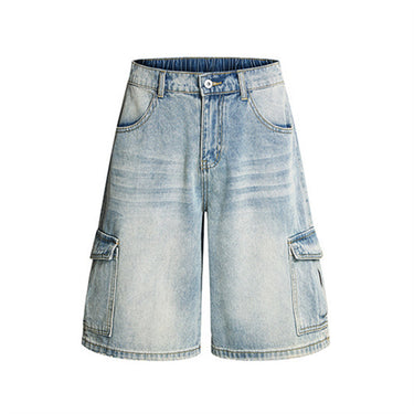 Washed denim workwear shorts