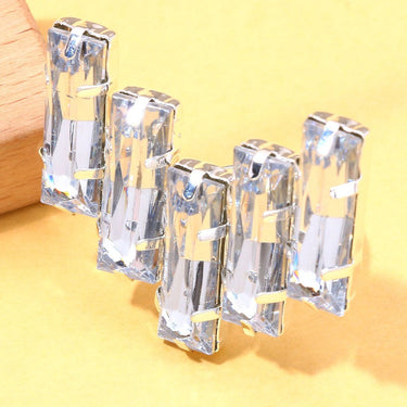 Geometric Ring Simplified Water Diamond Ring Square Diamond Ring Female
