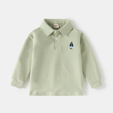 Boy Long Sleeve Thickened Collar T-Shirt  Baby Top Trendy Kids Clothing Wholesale