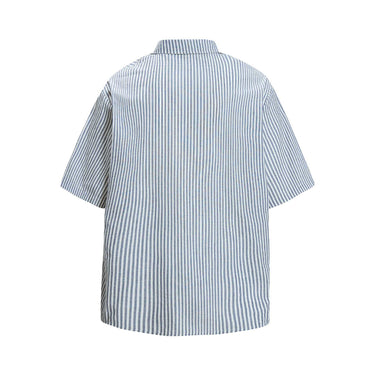 Western denim printed short sleeved shirt