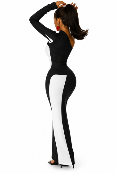 Half Sleeve Slit Dress